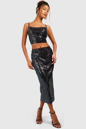 Boohoo Jupe Longue Pailletée