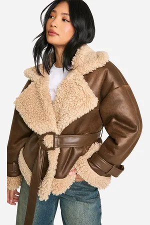 Boohoo "Petite",Veste En Polaire Premium À Ceinture