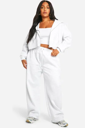 Boohoo Grande Taille,Survêtement 3 Pièces Avec Crop Top Et Sweat À Capuche