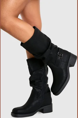Boohoo Bottes Hautes Froncées À Boucles