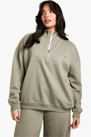 Boohoo Sweat Oversize À Col Zippé Et Broderie Dsgn Studio