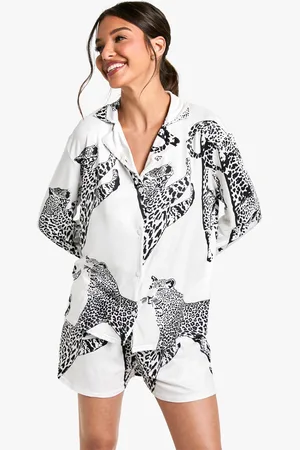 Boohoo Pyjama De Noël À Manches Longues Et Imprimé Léopard