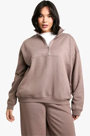 Boohoo Sweat Oversize À Col Zippé Et Broderie Dsgn Studio