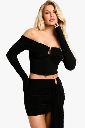 Boohoo Mini,Jupe Soyeuse Drappée