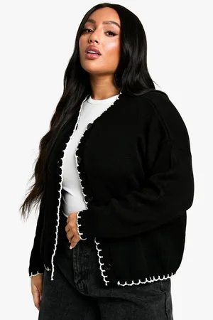 Boohoo Grande Taille,Cardigan Court À Coutures Apparentes