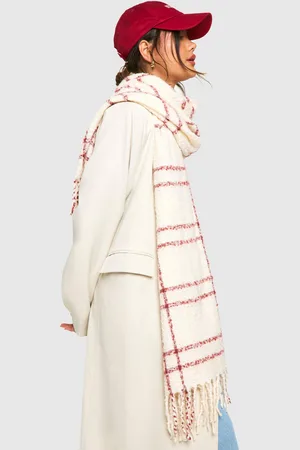 Boohoo Foulard À Carreaux Et Franges