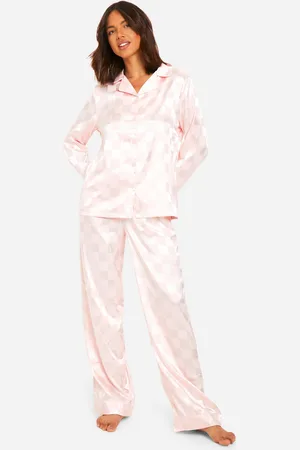 Boohoo Ensemble De Pyjama Satiné À Rayures Et Carreaux