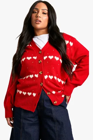 Boohoo Grande Taille,Cardigan À Motif Cœur