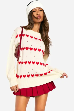 Boohoo Pull Oversize À Imprimé Cœurs