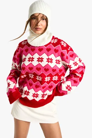 Boohoo Pull De Noël À Motif Jacquard De Cœur