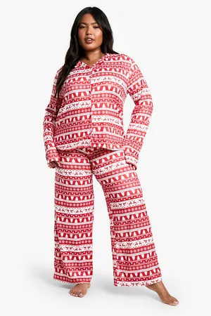 Boohoo Grande Taille,Ensemble De Pyjama À Motif Jacquard De Noël