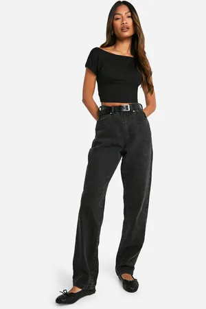 Boohoo Jean Droit Basique Taille Haute