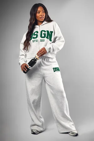 Boohoo Grande Taille,Jogging Droit À Slogan Dsgn Studio