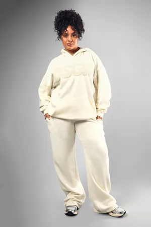 Boohoo Grande Taille,Jogging Droit En Tissu Éponge