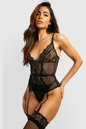 Boohoo Ensemble Porte,Jarretelles En Dentelle Et String