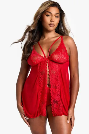 Boohoo Grande Taille,Nuisette Fendue En Dentelle