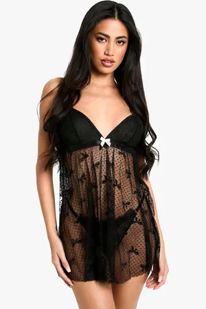 Boohoo Nuisette En Dentelle À Nœud