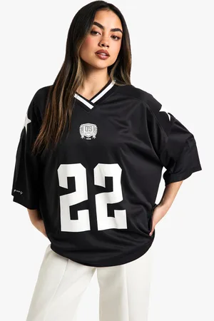 Boohoo Maillot De Football Universitaire À Col V Et Slogan