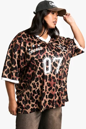 Boohoo Grande Taille,Top De Football Oversize À Imprimé Léopard