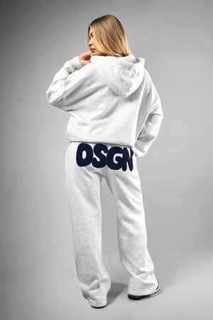 Boohoo Jogging Droit En Tissu Éponge À Slogan Dsgn