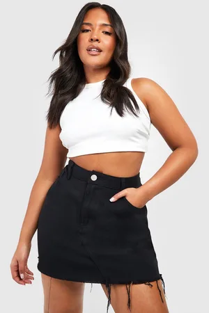 Boohoo Grande Taille,Jupe En Jean Taille Haute
