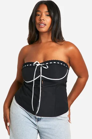 Boohoo Grande Taille,Corset En Dentelle À Coutures Contrastantes