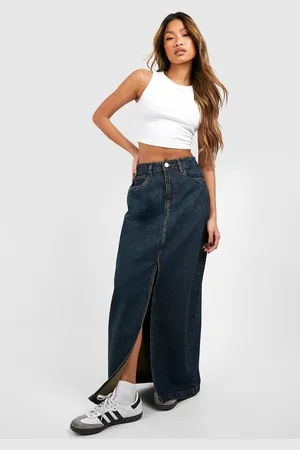 Boohoo Jupe Longue En Jean À Fente
