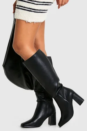 Boohoo Bottes Hautes Carrées,Pointure Large