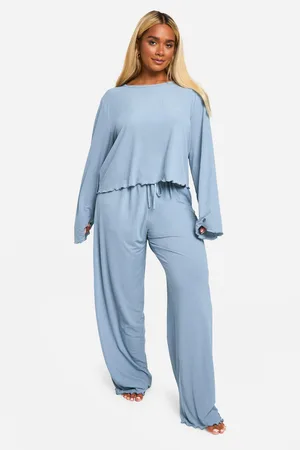 Boohoo Grande Taille,Ensemble De Pyjama Texturé À Ourlets Ondulés