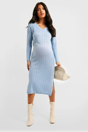 Boohoo Maternité,Robe De Grossesse En Maille À Col V