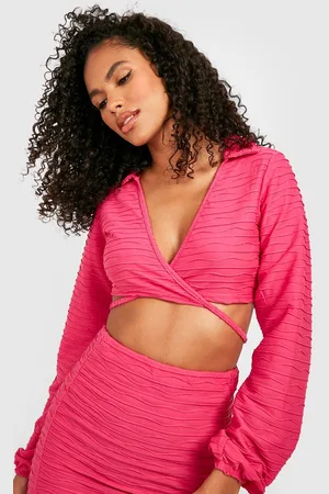 Boohoo Ensemble Texturé Avec Chemise Nouée Et Mini,Jupe