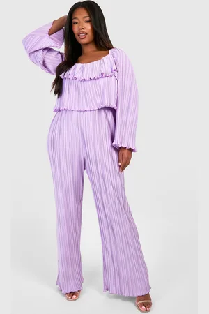 Boohoo Grande Taille,Combinaison Large Plissée À Volants