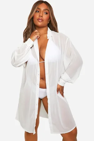 Boohoo Grande Taille,Chemise De Plage En Mousseline De Soie