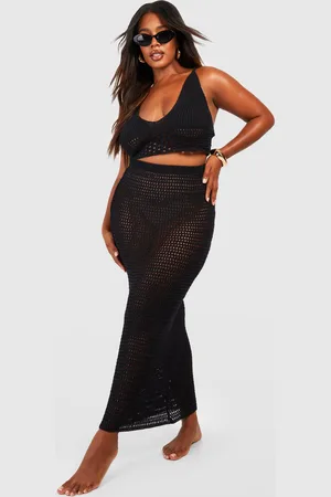 Boohoo Grande Taille,Robe Longue En Crochet À Bretelles
