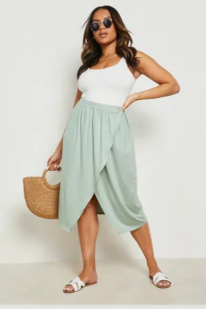 Boohoo Grande Taille,Jupe Portefeuille En Jersey