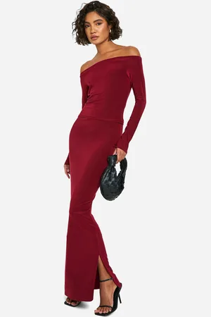 Boohoo "Tall",Ensemble Moulant À Col Bateau Et Jupe Longue