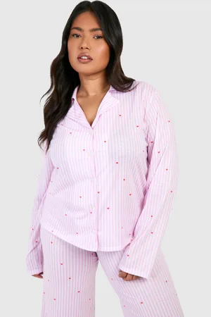 Boohoo Grande Taille,Pantalon De Pyjama À Rayures Et Cœurs