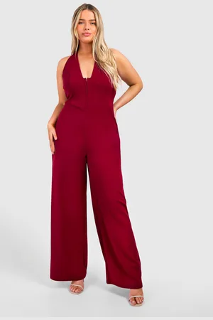 Boohoo Grande Taille,Combinaison Corset À Dos Nu En Tissu Crêpe