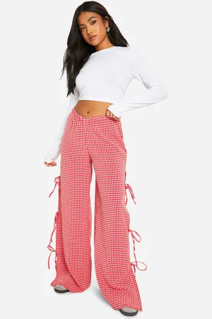 Boohoo "Petite",Pantalon Vichy Noué