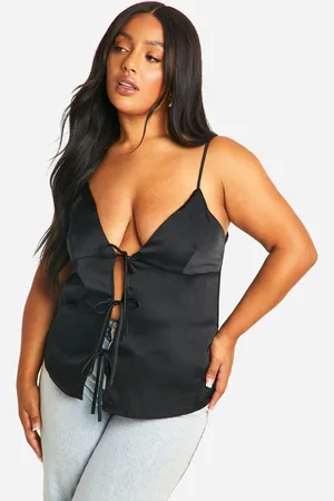 Boohoo Grande Taille,Caraco Satiné À Attaches