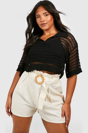 Boohoo Grande Taille,Short Paperbag À Boucle En Raphia