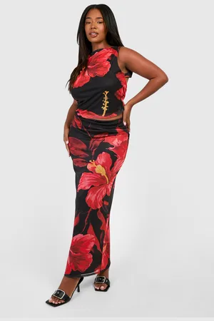 Boohoo Grande Taille,Jupe Longue Fleurie
