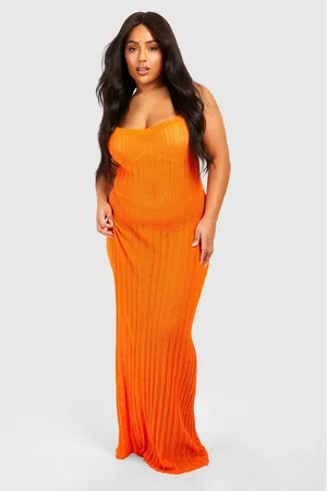 Boohoo Grande Taille,Robe Longue En Crochet À Col Bénitier