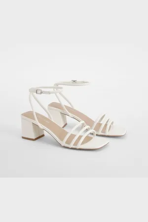 Boohoo Sandales À Petit Talon Et Triple Bride,Pointure Large