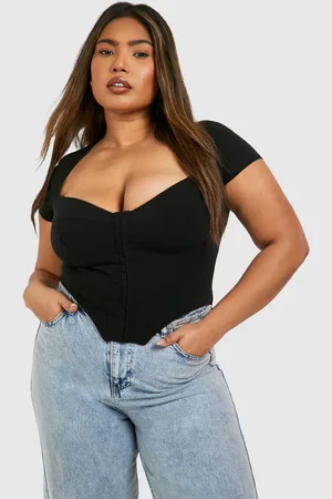 Boohoo Grande Taille,Corset Sans Manches À Agrafes