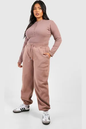 Boohoo Grande Taille,Ensemble Avec Body Boutonné Et Jogging Large