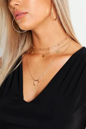 Boohoo Collier À Chaînes Multiples Et Pendentif Lune