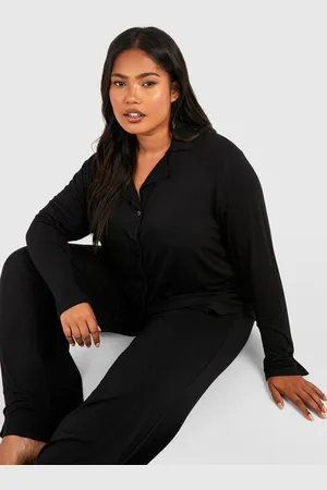 Boohoo Grande Taille,Chemise De Pyjama En Jersey À Manches Longues
