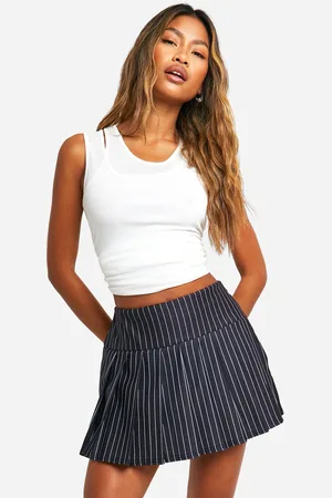 Boohoo Jupe,Short De Tennis Plissée À Rayures Fines