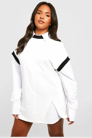 Boohoo Grande Taille,Robe En Sweat À Coutures Contrastantes